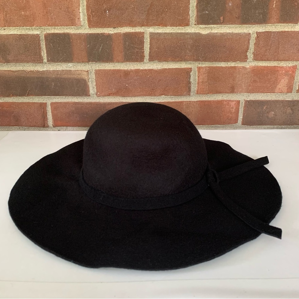 Quagga Green Label black 100% wool floppy Sun Hat One Size NEW